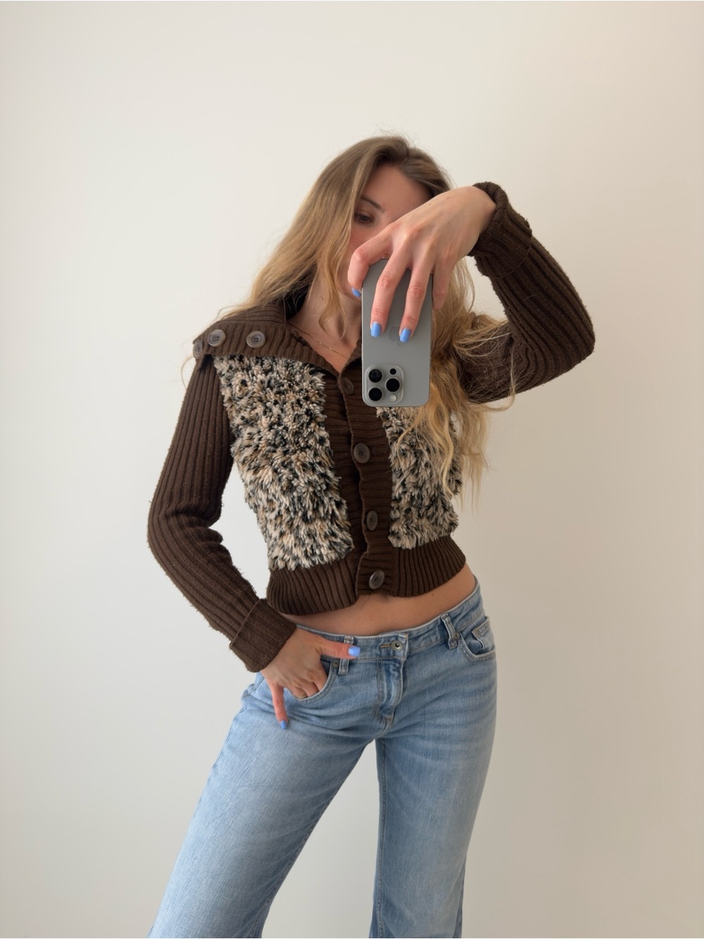 90s vintage knit sweater cute cardigan leopard print